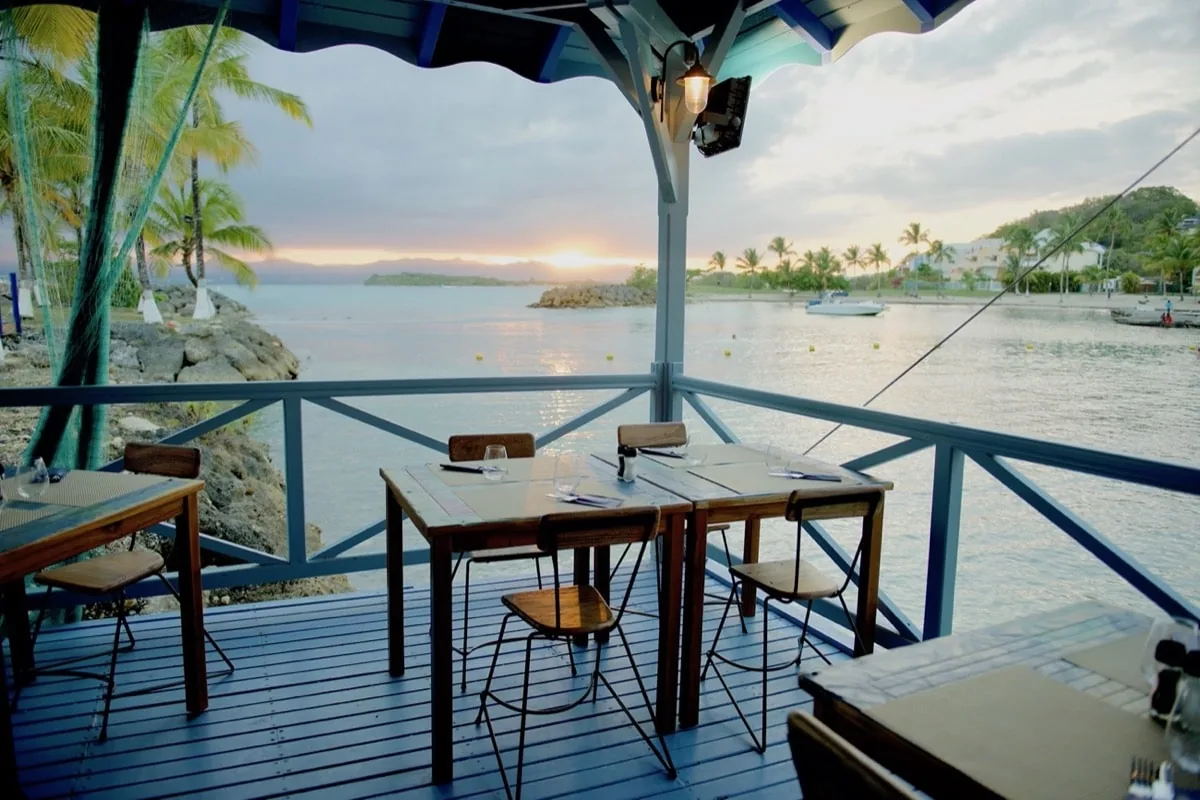 Terrasse avec vue sur la mer au Gosier